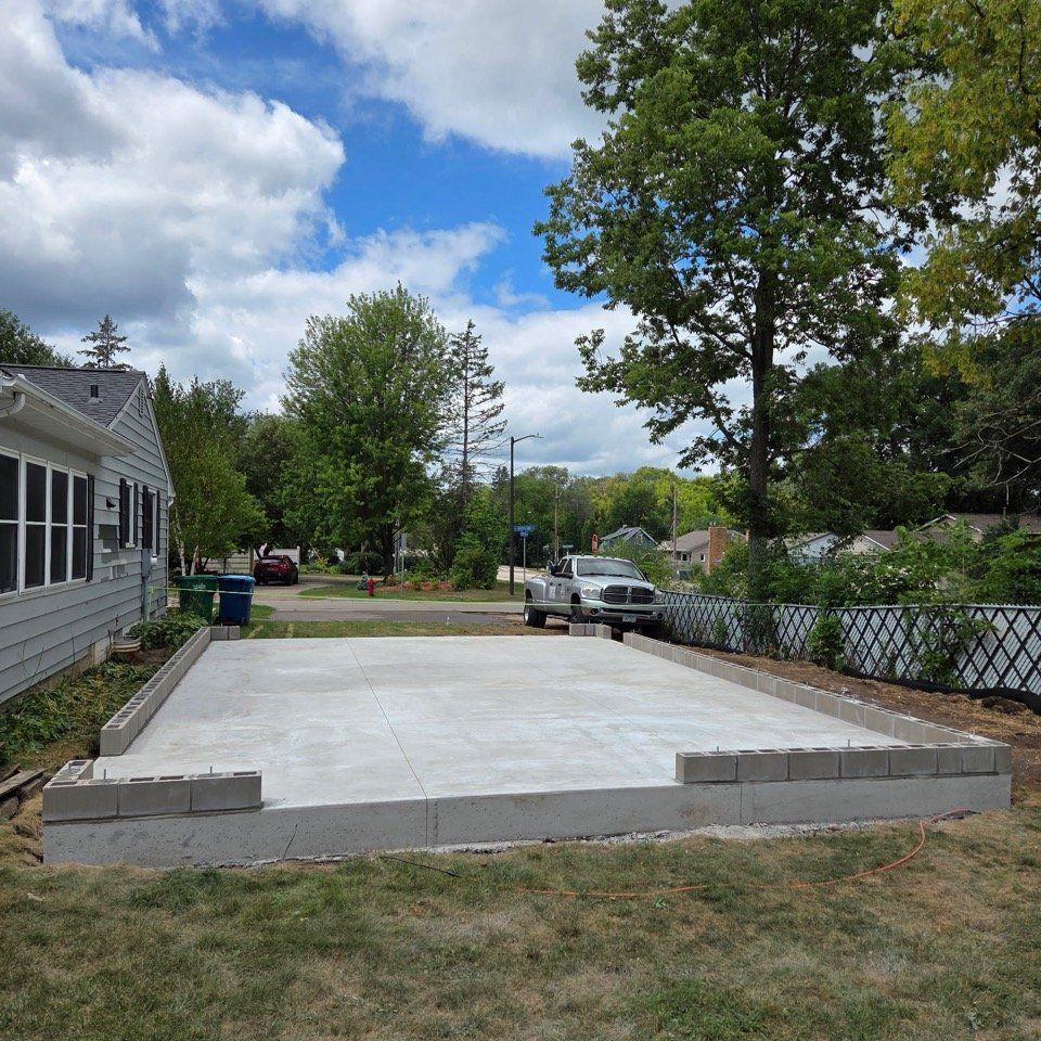 Commercial garage slab foundation