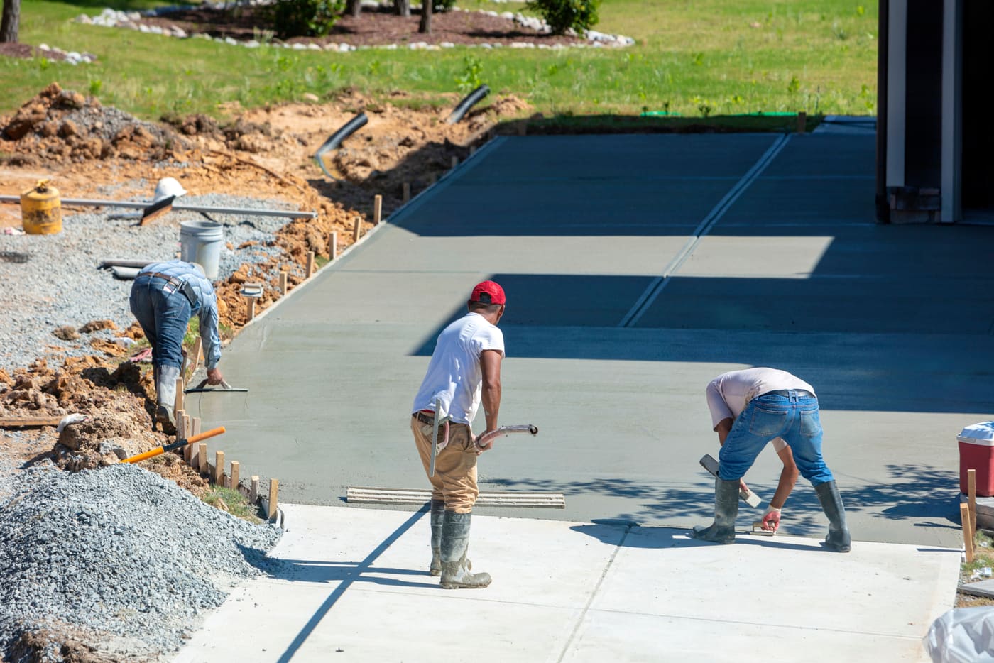 Concrete pool deck and patio