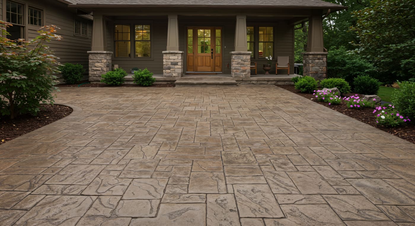 Stamped concrete patio